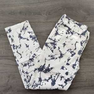 Broadcast Abstract Print Blue & White Pants